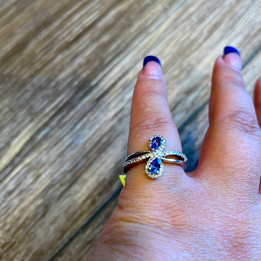 Genuine AAA Tanzanite Split Ring